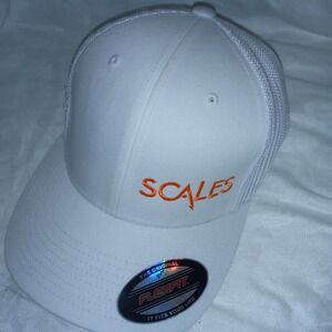 Scales Fishing Hat Mens White Mesh Flexfit Large Mesh New